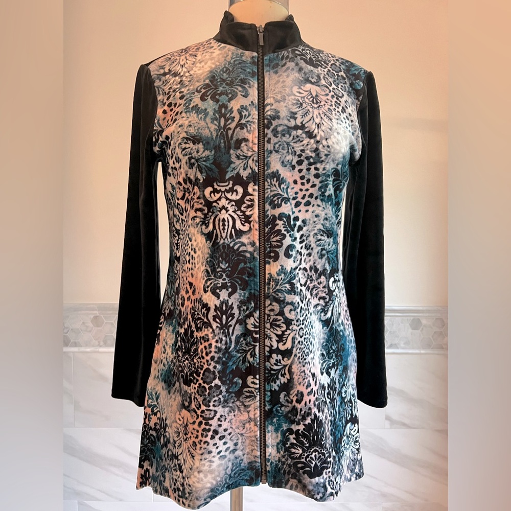 Chico’s Zenergy Zip Velvet Jacket S